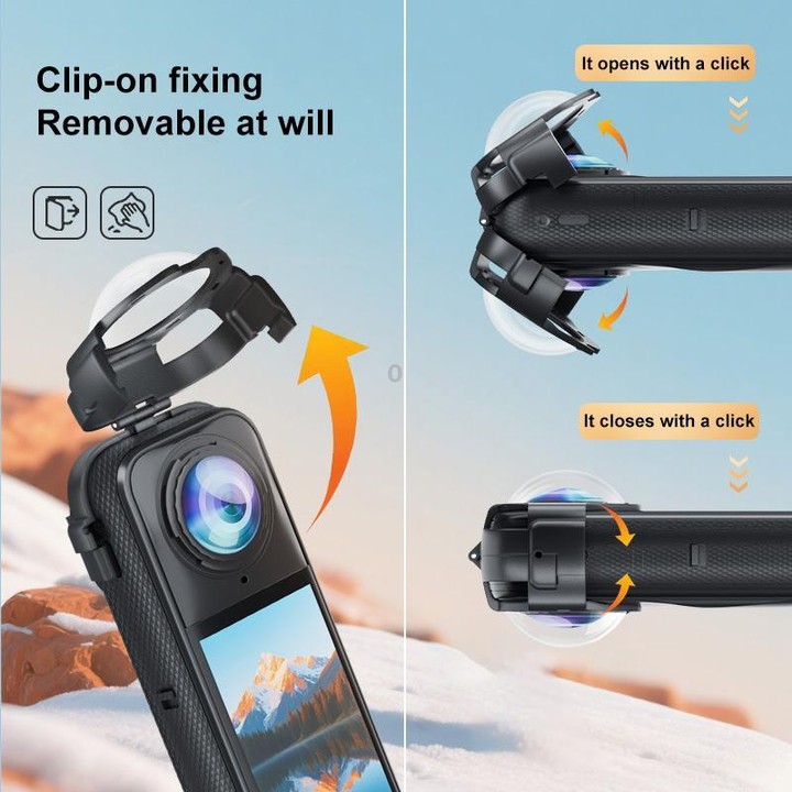 For Insta360 X5 PULUZ Snap-on Optical Tempered Glass Lens Guard Protective Cover (Transparent)