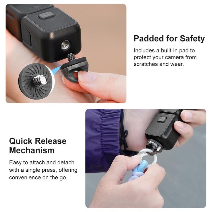 PULUZ Sports Camera Lanyard Long Adjustable Anti-lost Rope for DJI OSMO Pocket 4 / 3 / Insta360 X5 (Black)
