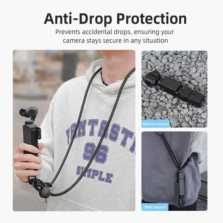 PULUZ Sports Camera Lanyard Long Adjustable Anti-lost Rope for DJI OSMO Pocket 4 / 3 / Insta360 X5 (Blue)