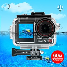 For DJI Osmo Action 5 Pro / 3 / 4 PULUZ 60m Underwater Waterproof Housing Diving Case with Cold Shoe & Buckle Basic Mount & Scre