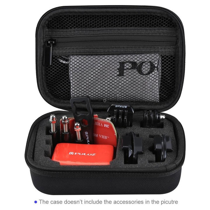 PULUZ Waterproof Carrying and Travel Case for GoPro, DJI Osmo Action and other Sport Cameras Accessories, Small Size: 16cm x 12c