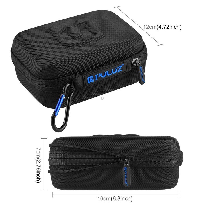 PULUZ Waterproof Carrying and Travel Case for GoPro, DJI Osmo Action and other Sport Cameras Accessories, Small Size: 16cm x 12c