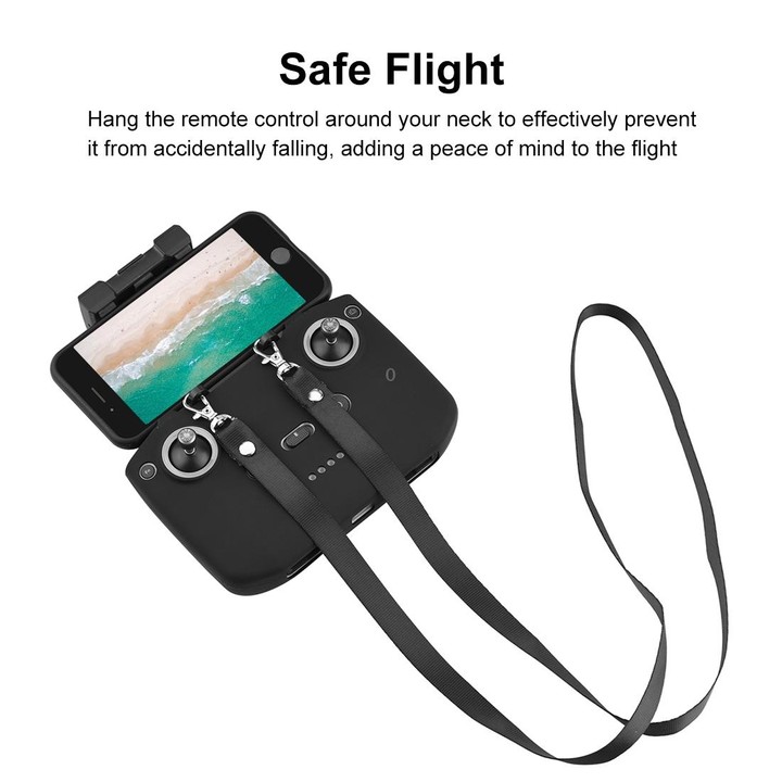 PULUZ Shockproof Anti-scratch Silicone Case with Neck Strap For DJI Neo / Mini 3 / 3 Pro / Mavic 3 / Air 2S / Mini 2 RC-N2 / RC-