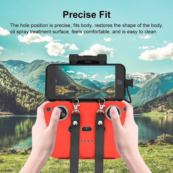 PULUZ Shockproof Anti-scratch Silicone Case with Neck Strap For DJI Neo / Mini 3 / 3 Pro / Mavic 3 / Air 2S / Mini 2 RC-N2 / RC-