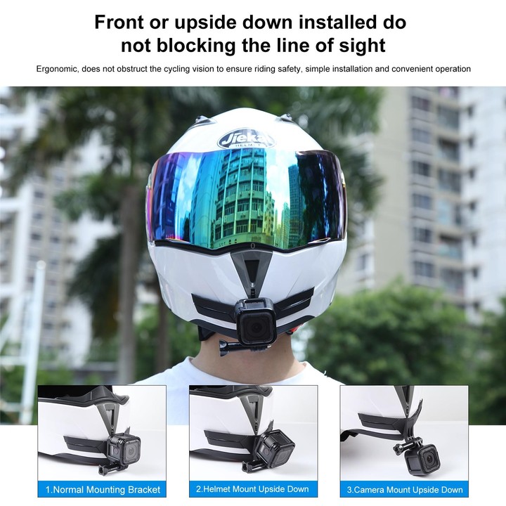 PULUZ Bending Action Camera Motorcycle Helmet Chin Mount (Black)