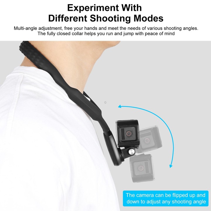 PULUZ Lazy Neck Bracket POV View Mount for GoPro Action Cameras (Black)