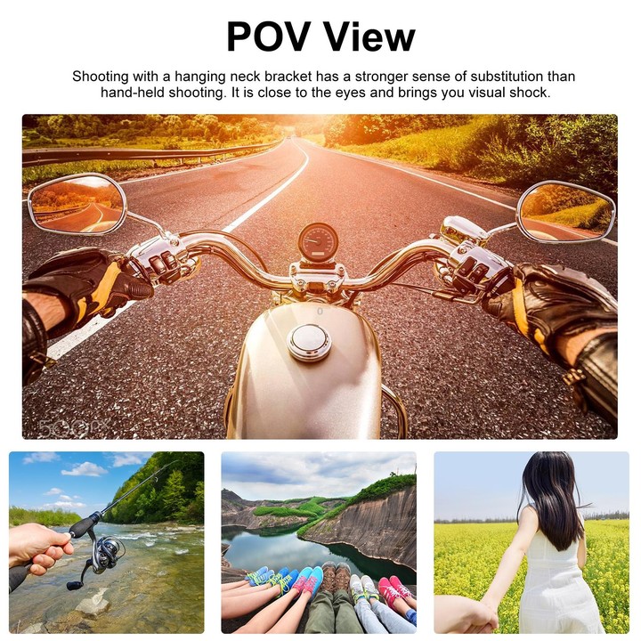 PULUZ Lazy Neck Bracket POV View Mount for GoPro Action Cameras (Black)