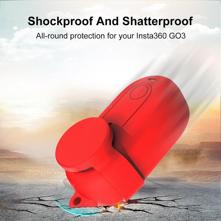 For Insta360 GO 3 PULUZ Camera Silicone Case with Lens Cover (Red)