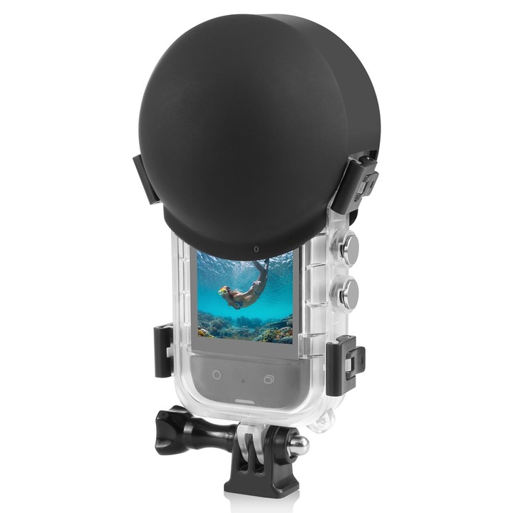 For Insta360 X4 Air / X4 / X3 PULUZ Invisible Dive Case Lens Guard Silicone Protective Cover (Black)