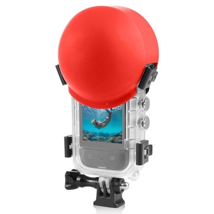 For Insta360 X4 Air / X4 / X3 PULUZ Invisible Dive Case Lens Guard Silicone Protective Cover (Red)