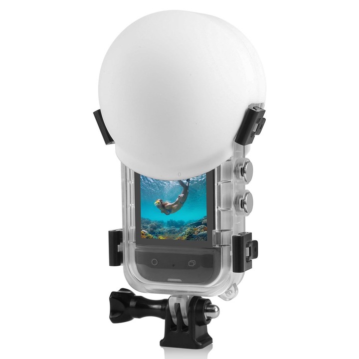 For Insta360 X4 Air / X4 / X3 PULUZ Invisible Dive Case Lens Guard Silicone Protective Cover (White)