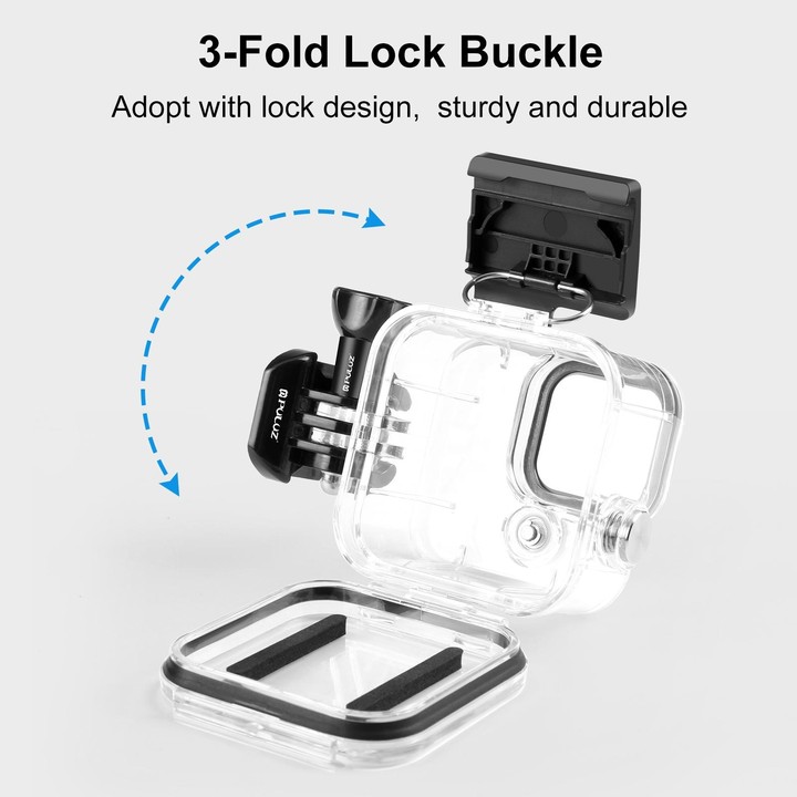 For GoPro Hero11 Black Mini PULUZ 40m Waterproof Housing Protective Case with Buckle Basic Mount & Screw (Transparent)