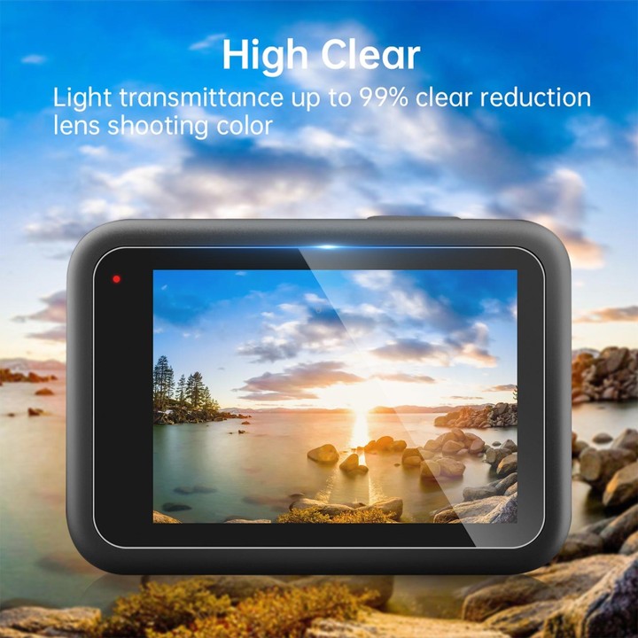 For GoPro HERO13 Black PULUZ 3 in 1 Lens and Front Back Screen 9H 2.5D Tempered Glass Film (Transparent)