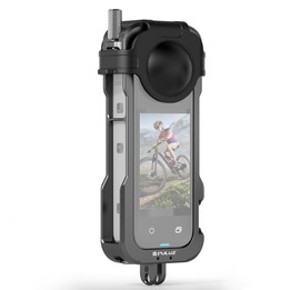 For Insta360 X4 PULUZ Metal Protective Cage Rig Housing Frame with Lens Cover (Black)