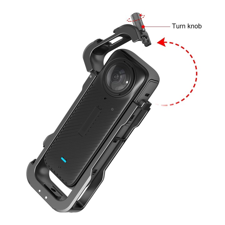 For Insta360 X4 PULUZ Metal Protective Cage Rig Housing Frame with Lens Cover (Black)
