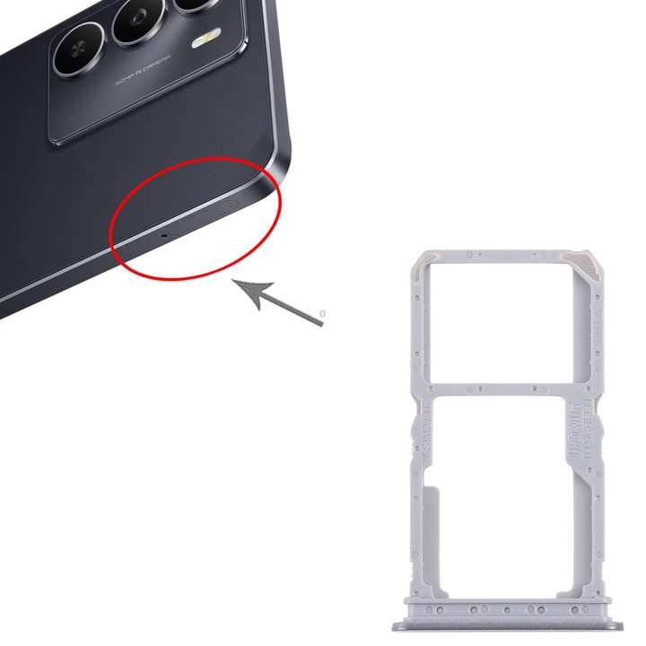 For Realme 14x India 10pcs Original SIM Card Tray + SIM Card Tray / Micro SD Card Tray (Black)