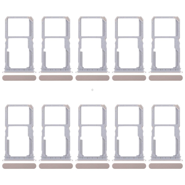 For Realme 14x India 10pcs Original SIM Card Tray + SIM Card Tray / Micro SD Card Tray (Gold)