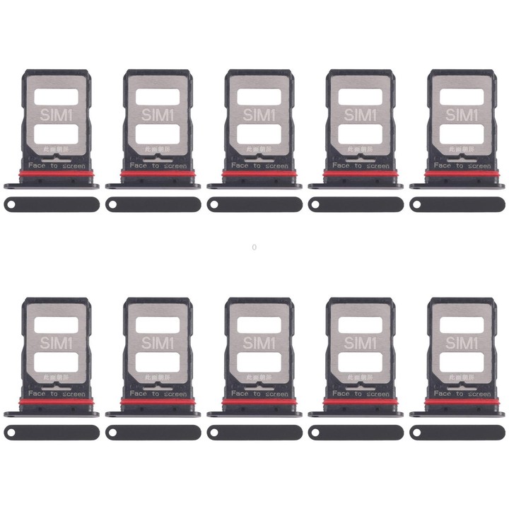 For Xiaomi Poco F6 Pro 10pcs SIM Card Tray + SIM Card Tray (Black)