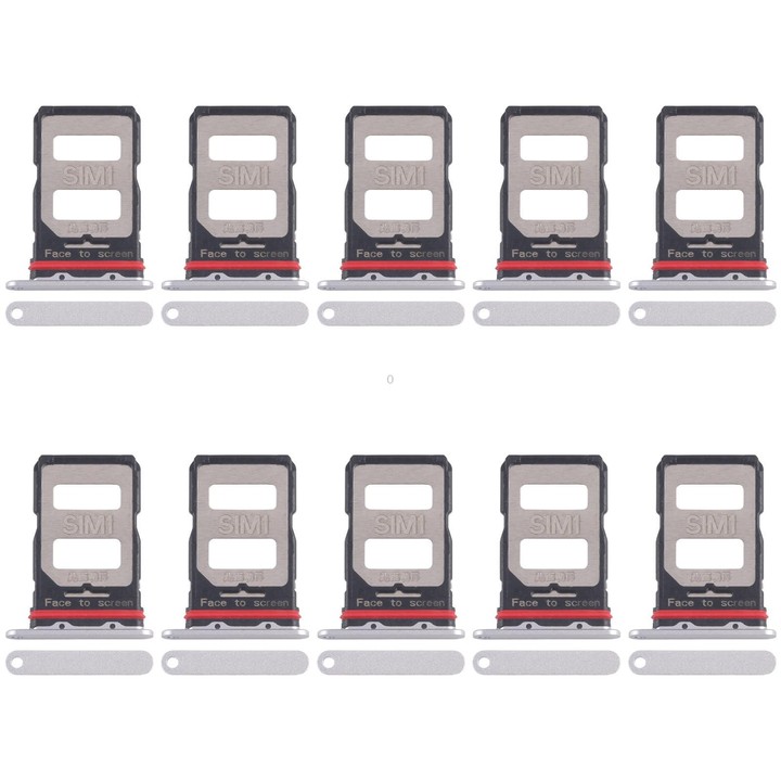 For Xiaomi Poco F6 Pro 10pcs SIM Card Tray + SIM Card Tray (Silver)