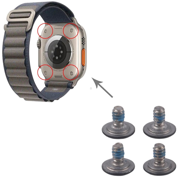 For Apple Watch Ultra 3 / Ultra 2 49mm Bottom Cover Screws Set (Black)