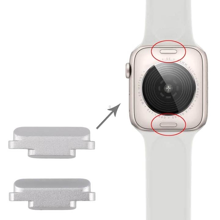 For Apple Watch SE 2022 / Watch SE 2025 1 Pair Watch Clasp (Silver)