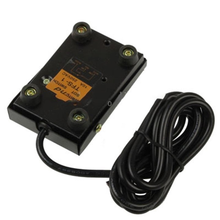TFS-1 AC 250V 10A Anti-slip Plastic Case Foot Control Pedal Switch, Cable Length: 1m(Black)