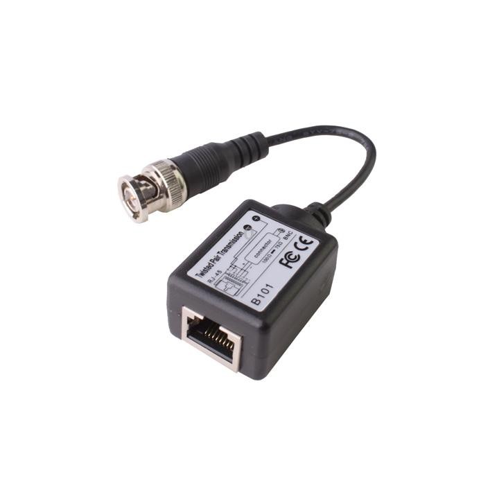 2 PCS Passive Balun Twisted Pair Transceiver(Black)