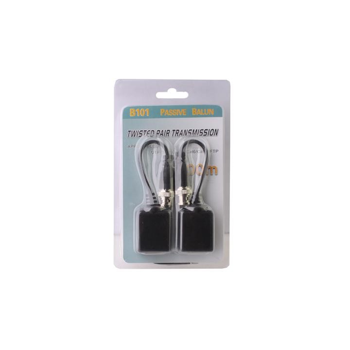2 PCS Passive Balun Twisted Pair Transceiver(Black)