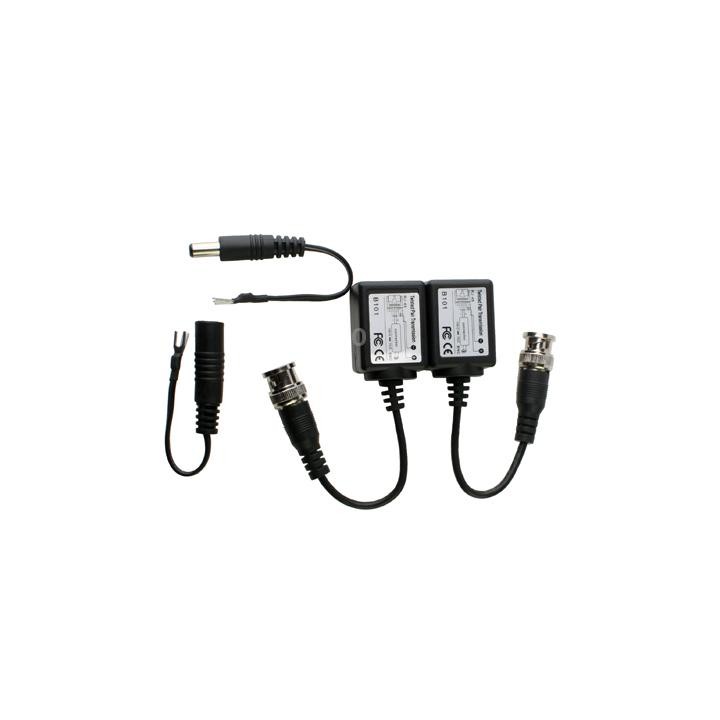 2 PCS Passive Balun Twisted Pair Transceiver(Black)