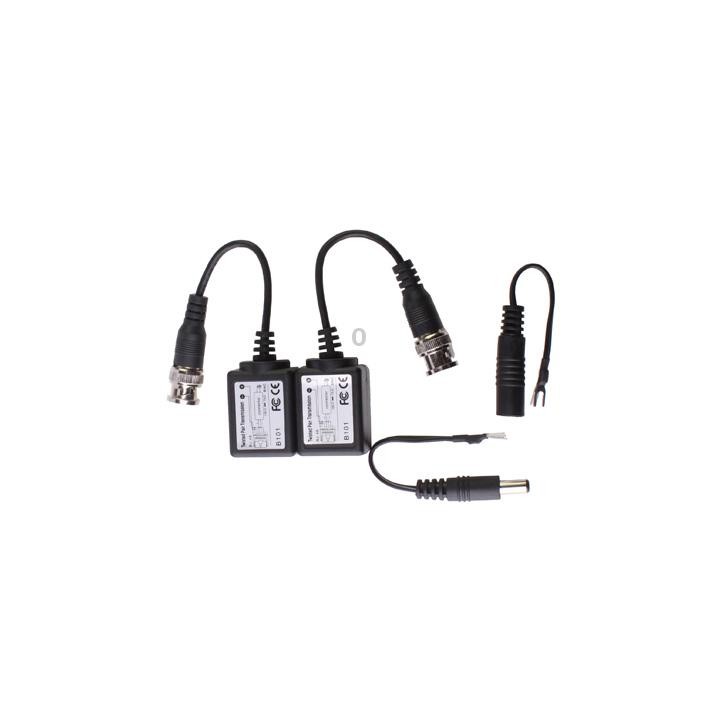 2 PCS Passive Balun Twisted Pair Transceiver(Black)