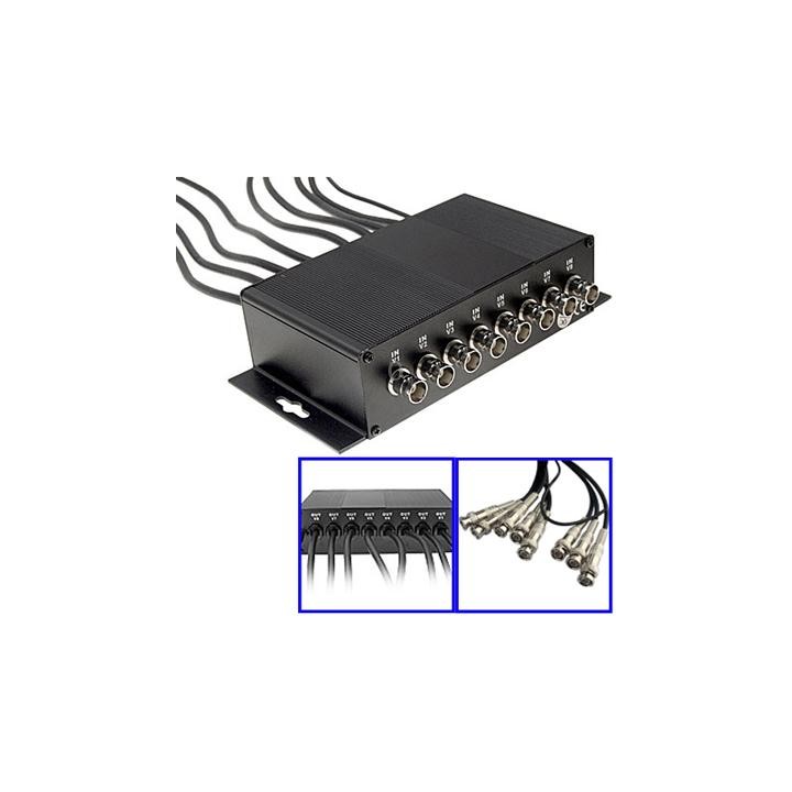 8 Channel CCTV BNC Surge Arrester Surge Protector Device (CoaxJK/ V8)(Black)