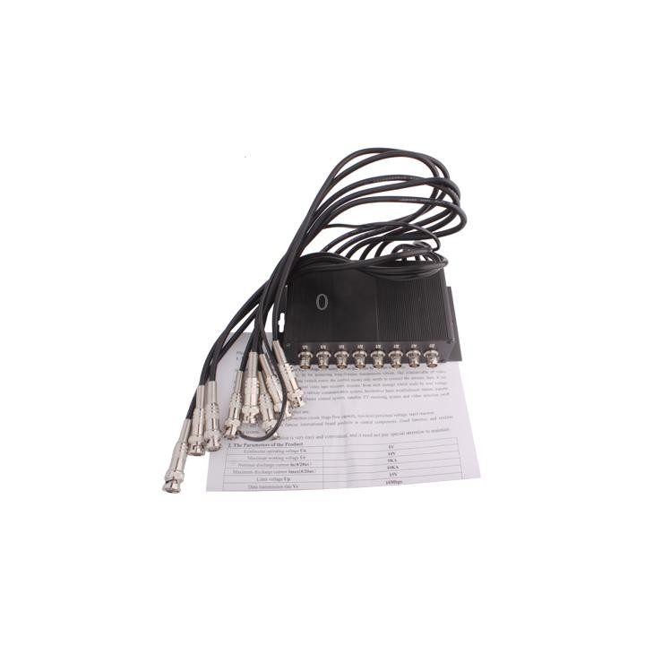 8 Channel CCTV BNC Surge Arrester Surge Protector Device (CoaxJK/ V8)(Black)