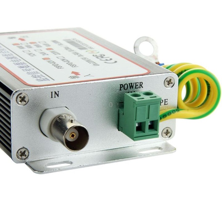 FSPD-02 2 in 1 CCTV Video Monitor Surge Arrester(Black)