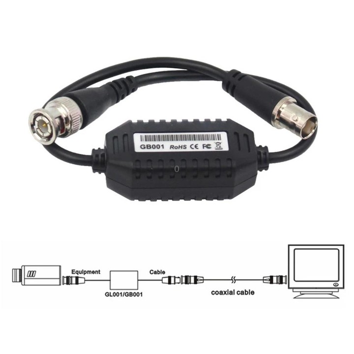 Coaxial Video Ground Loop Isolator(Black)
