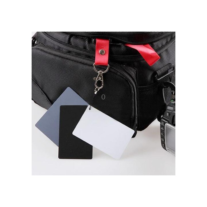 3 in 1 Black White Gray Balance Card / Digital Gray Card with Strap, Works with Any Digital Camera, File Form: RAW and JPEG, Siz