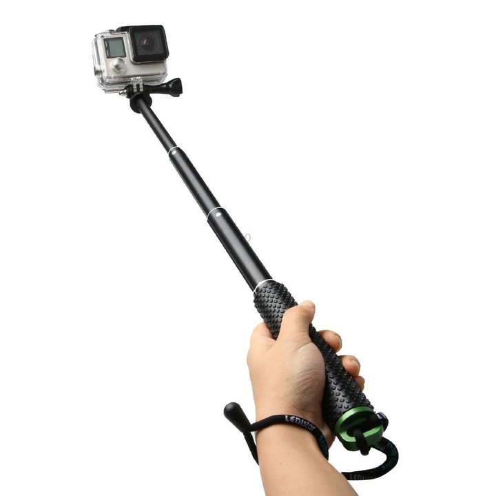 Handheld 49cm Extendable Pole Monopod with Screw for DJI, Insta360, GoPro and Other Action Cameras(Green)