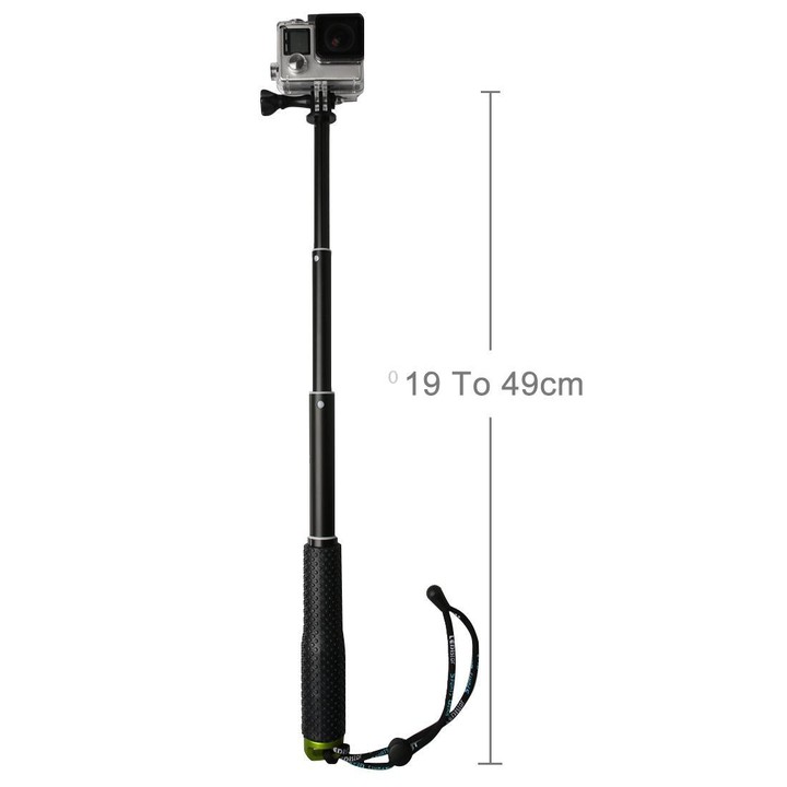 Handheld 49cm Extendable Pole Monopod with Screw for DJI, Insta360, GoPro and Other Action Cameras(Green)