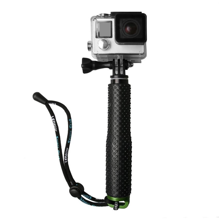 Handheld 49cm Extendable Pole Monopod with Screw for DJI, Insta360, GoPro and Other Action Cameras(Green)