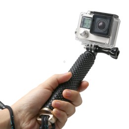 Handheld 49cm Extendable Pole Monopod with Screw for DJI, Insta360, GoPro and Other Action Cameras(Gold)