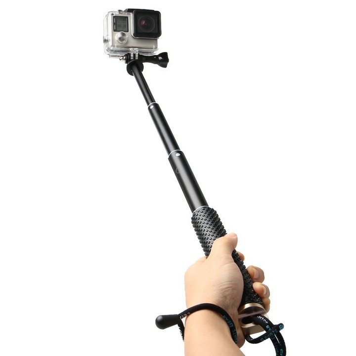 Handheld 49cm Extendable Pole Monopod with Screw for DJI, Insta360, GoPro and Other Action Cameras(Gold)