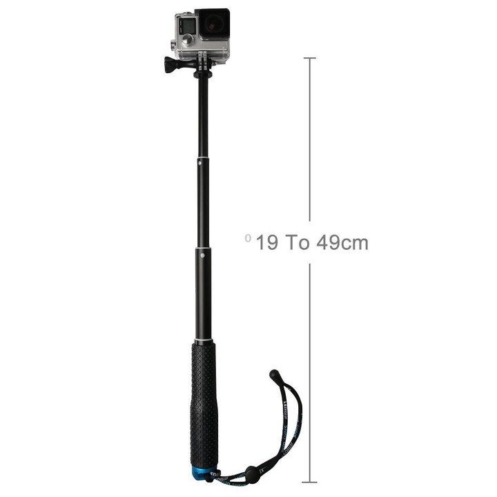 Handheld 49cm Extendable Pole Monopod with Screw for DJI, Insta360, GoPro and Other Action Cameras(Blue)
