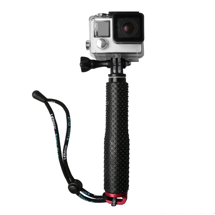 Handheld 49cm Extendable Pole Monopod with Screw for DJI, Insta360, GoPro and Other Action Cameras(Red)