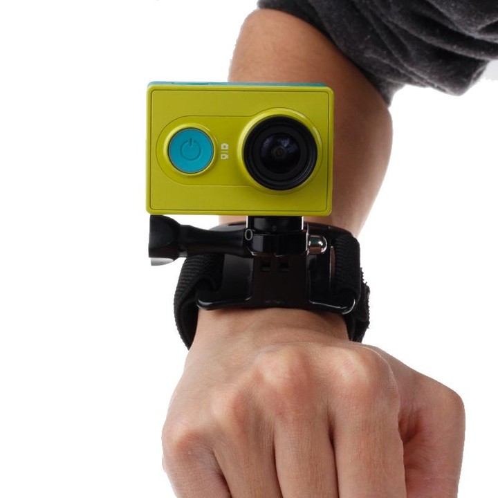 GP110 Arm Belt / Wrist Strap + Connecter Mount for GoPro, Insta360, DJI and Other Action Cameras(Black)