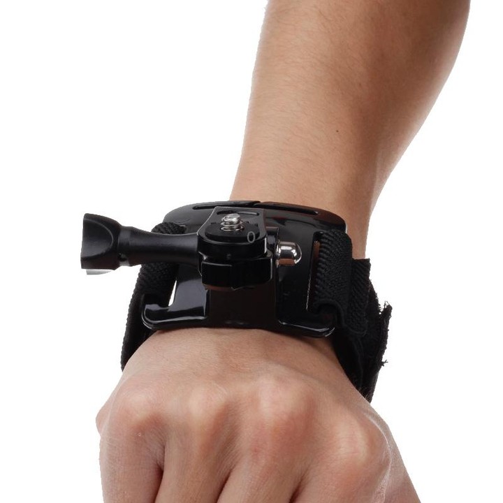 GP110 Arm Belt / Wrist Strap + Connecter Mount for GoPro, Insta360, DJI and Other Action Cameras(Black)