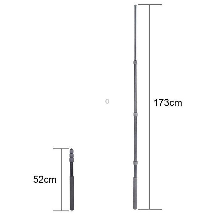 Aluminum Alloy Handheld Boom Pole Holder for SLR Camera / LED Light Microphone, Max Length: 173cm(Black)