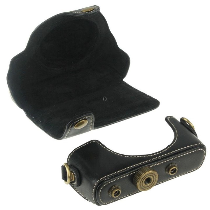 Retro Style PU Leather Camera Case Bag with Strap for Sony RX100 M3 / M4 / M5(Black)