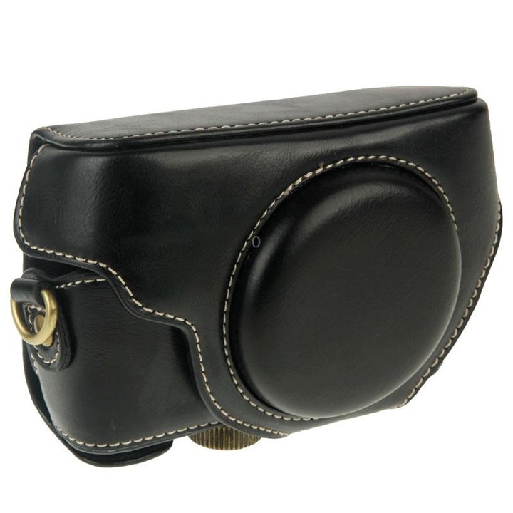 Retro Style PU Leather Camera Case Bag with Strap for Sony RX100 M3 / M4 / M5(Black)