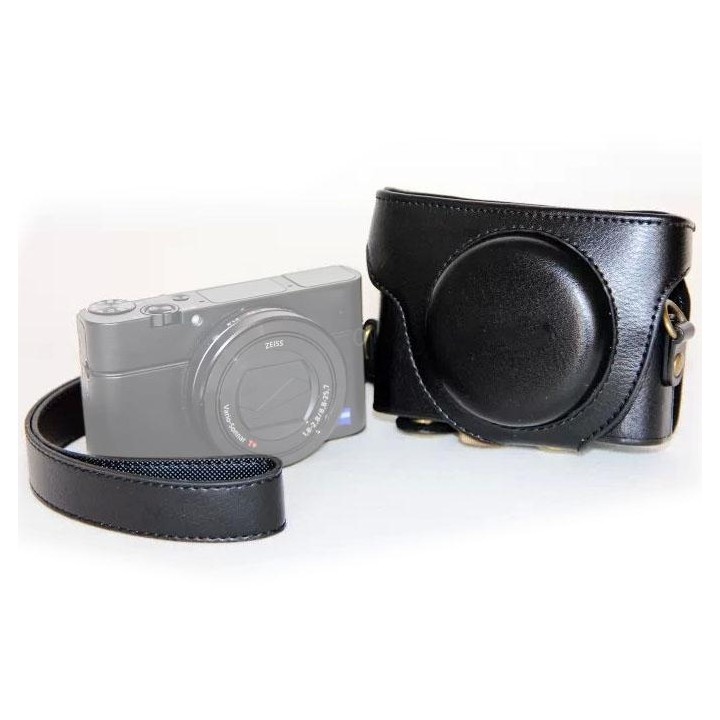 Retro Style PU Leather Camera Case Bag with Strap for Sony RX100 M3 / M4 / M5(Black)