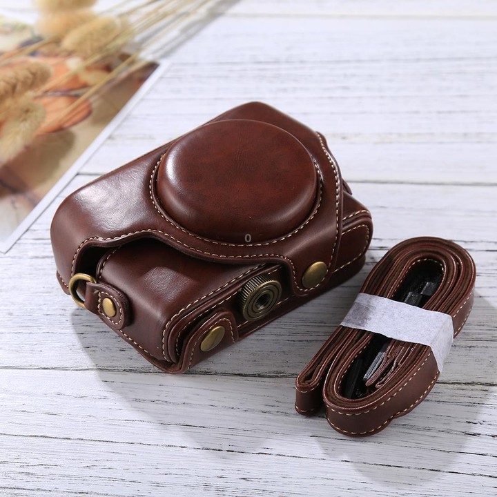 Retro Style PU Leather Camera Case Bag with Strap for Sony RX100 M3 / M4 / M5(Coffee)