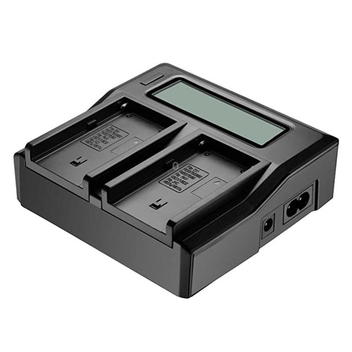 Dual Channel LCD Display Digital Battery Charger with USB Port for Sony BP-U30 / U60 / U90 Battery, Compatible with Sony EX260 /